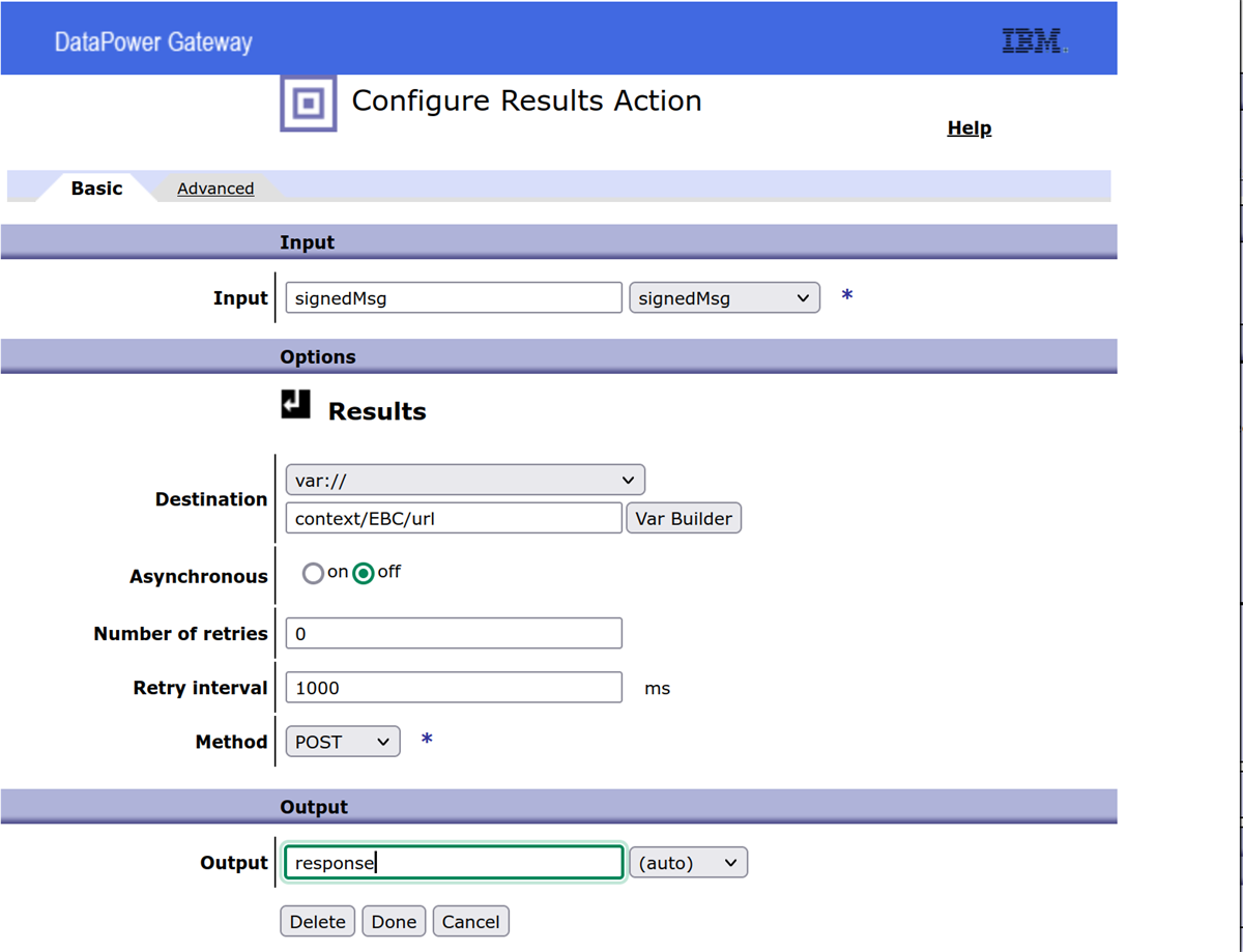 Results Action Configuration
